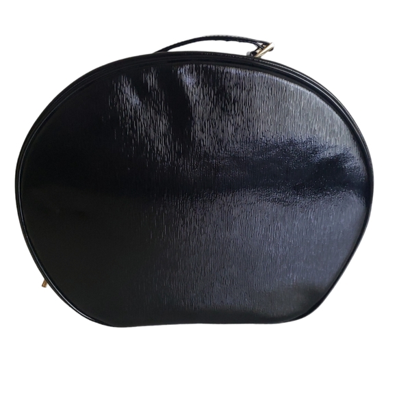 Lancome Paris Women's Black Patent Vegan Leather Travel Make Up Accessory Case - Picture 2 of 15